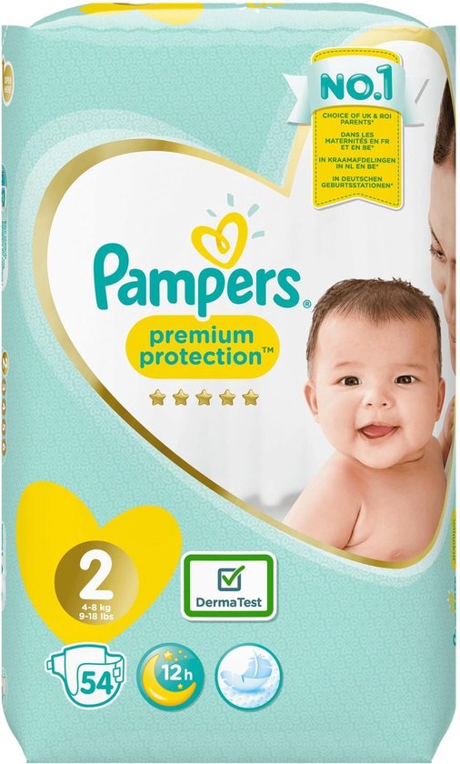 Pampers Premium Protection New Baby Maat 2 - 54 Luiers | bol.com