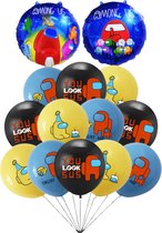 Among Us Ballonnen - 14 Stuks - Ballonnen Verjaardag - Helium Ballonnen - Latex Ballonnen -  Folieballonnen - Games - Mix Kleuren