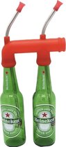 Dubbele Adtaper - Dubbele Bier snorkel  - Scuba Bier-  Bier Dispenser - BierBuis - Adtributen -Drankspel - Beer Pong -