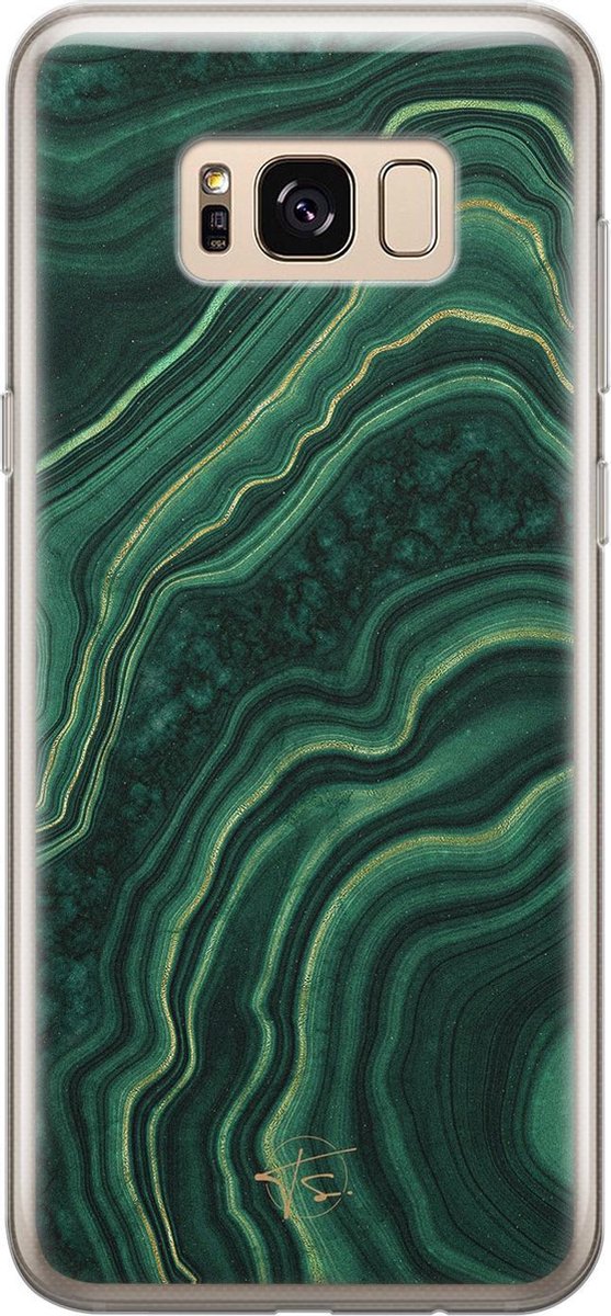 Samsung Galaxy S8 siliconen hoesje - Agate groen - Soft Case Telefoonhoesje - Groen - Print