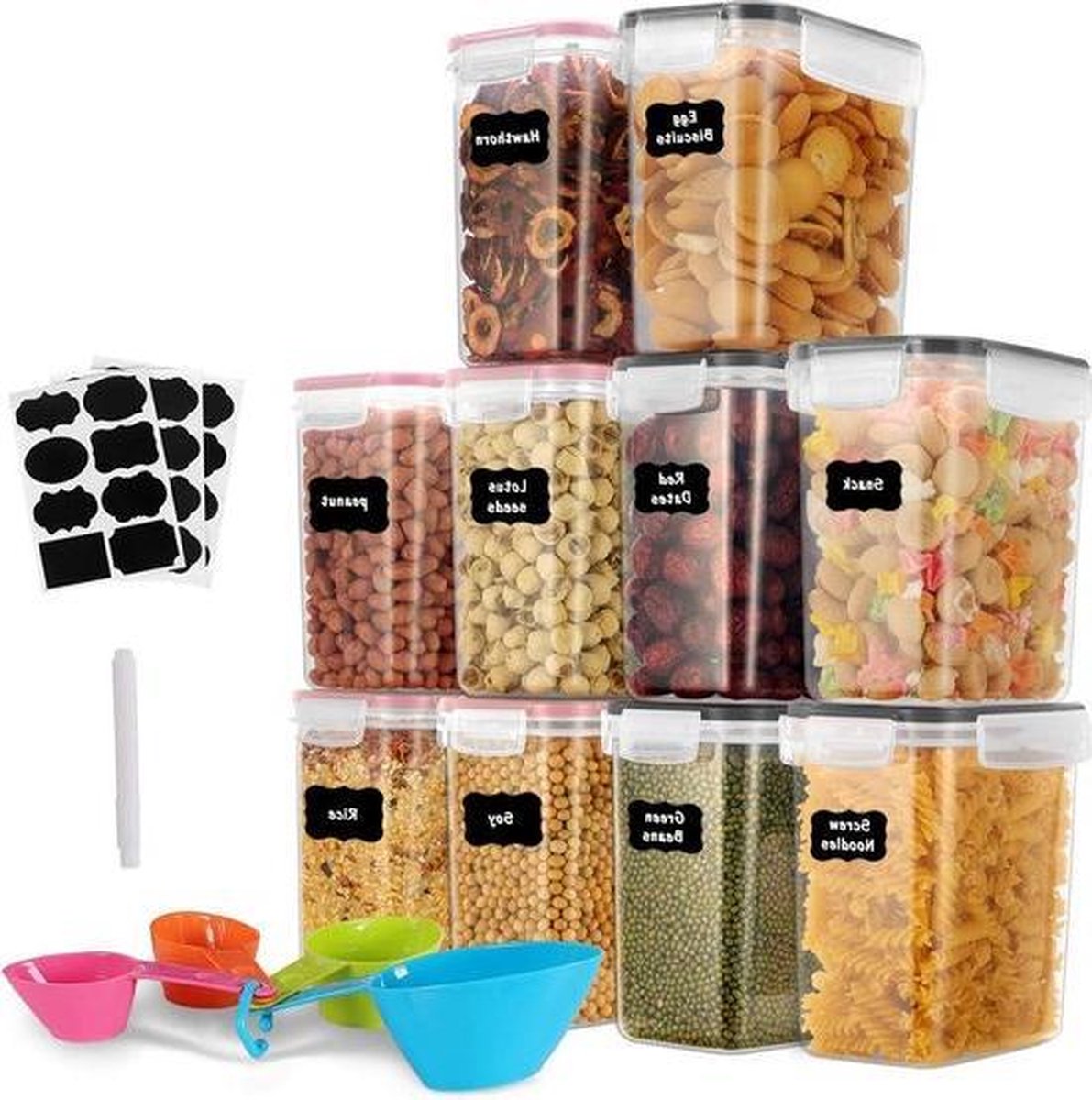 Boîtes de rangement 10 pièces 1,6 litre, boîte de rangement pour Cuisine,  hermétique,... | bol.com