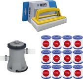 WAYS - Zwembad Onderhoud - Filterpomp 1249 L/h & 12 Filters Type I & WAYS Scrubborstel