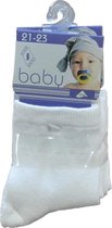Baby sokjes EFFEN WIT - maat 19/20 - 12 paar - 90% KATOEN - Zonder naad aan de teen