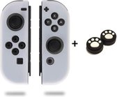 Siliconen Joy-Con Controller Hoesjes + Gaming Thumbsticks (1 Set = 2 Thumbgrips) | Beschermhoes Skin | Geschikt voor Nintendo Switch & Lite | Softcover Case | Thumb grips | Grip |