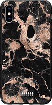 iPhone X Hoesje TPU Case - Rose Gold Marble #ffffff