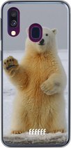 Samsung Galaxy A40 Hoesje Transparant TPU Case - Polar Bear #ffffff