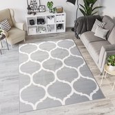 Tapiso Laila Vloerkleed Grijs Wit Oosters Modern Tapijt Maat- 240x340