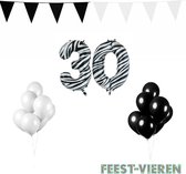 30 jaar Verjaardag Versiering Pakket Zebra