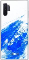Samsung Galaxy Note 10 Plus Hoesje Transparant TPU Case - Blue Brush Stroke #ffffff
