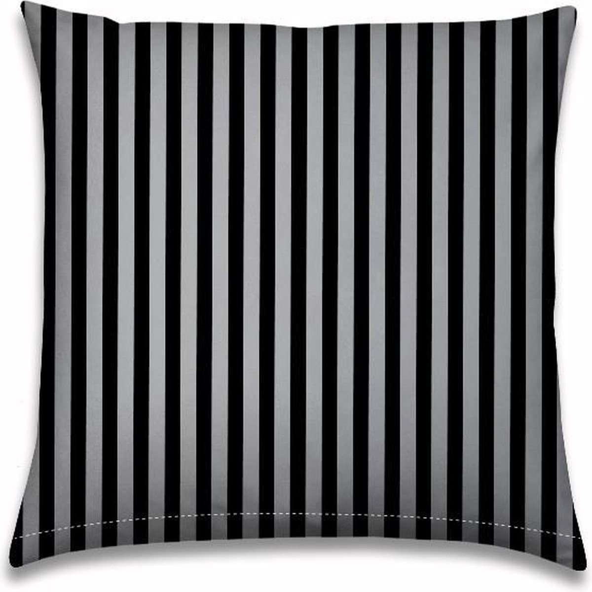 Buitenkussen | 50x50cm | Zwart-wit | Grijs | Nautisch | Lijnen verticaal | Outdoor |Tuinkussen | Sloepkussen | Bootkussen