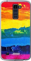 LG K10 (2016) Hoesje Transparant TPU Case - Rainbow Canvas #ffffff