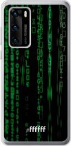 Huawei P40 Hoesje Transparant TPU Case - Hacking The Matrix #ffffff