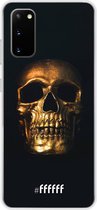 Samsung Galaxy S20 Hoesje Transparant TPU Case - Gold Skull #ffffff