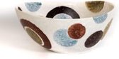 Pro Italia Cerchi schaal 23 cm- hoog 11 cm-bruin/lichtblauw- structuur gewolkt-keramiek-fruitschaal-serveerschaal-decoratie