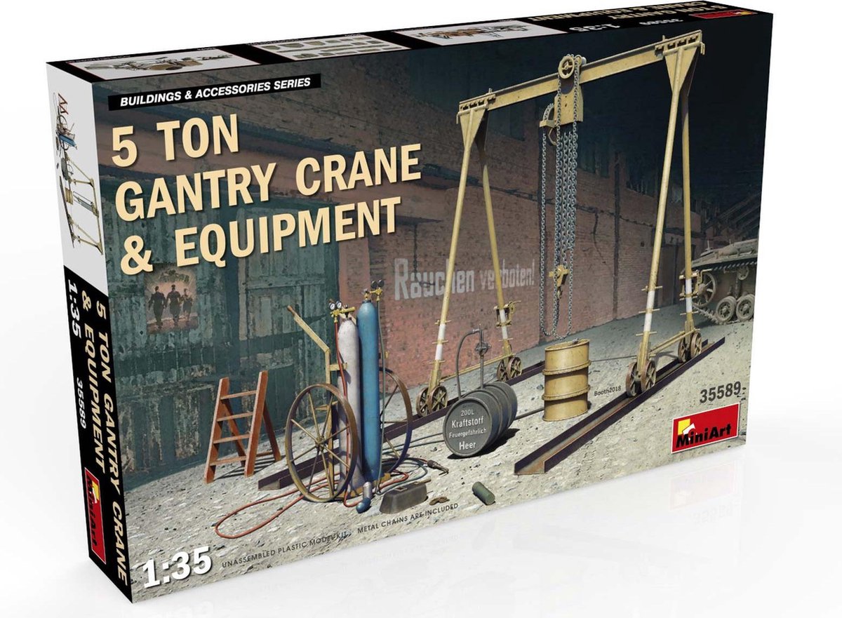 MiniArt Modelbouwpakket Militaire voertuigen - 35589 5 Ton gantry crane - Equipment Plastic - 1:35 - Modelbouw