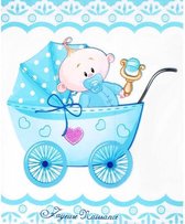 Tafelkleed blauw wit Baby Boy 108 cm x 180 cm - Plastic Tafelkleed Babywagen baby shower