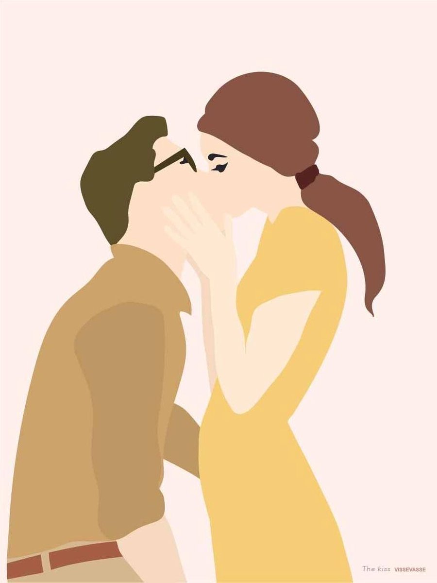 Vissevasse Poster - Valentijn - The Kiss - 50 x 70 cm