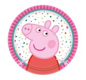 Kartonnen Bordjes  Peppa Pig Confetti 18 cm  8 stuks - Wegwerp borden - Feest/verjaardag