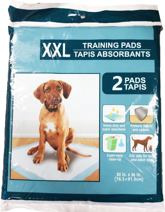 Heavy duty trainings pads voor grote en volwassen honden - Zindelijkheidstraining - XXL 2 pads - 91.5 cm bij 76.5 cm