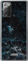 Samsung Galaxy Note 20 Hoesje Transparant TPU Case - Dark Blue Marble #ffffff