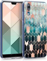kwmobile telefoonhoesje voor Huawei P20 - Hoesje voor smartphone in blauw / roségoud - Glory design