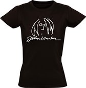 John Lennon Dames t-shirt | The Beatles | Liverpool | popmuziek | come together |  Zwart