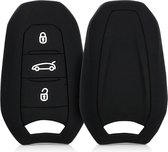 kwmobile autosleutel hoesje voor Peugeot Citroen 3-knops Smartkey autosleutel (alleen Keyless Go) - Autosleutel behuizing in zwart