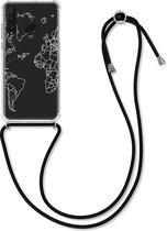 kwmobile telefoonhoesje voor Huawei P30 Lite - Hoesje met koord in wit / transparant - Back cover voor smartphone