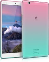 kwmobile hoes voor Huawei MediaPad M3 8.4 - siliconen beschermhoes voor tablet - Tweekleurig design - roze / blauw / transparant