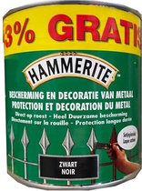Hammerite - Bescherming en decoratie van metaal - Satin lak ZWART - 1L