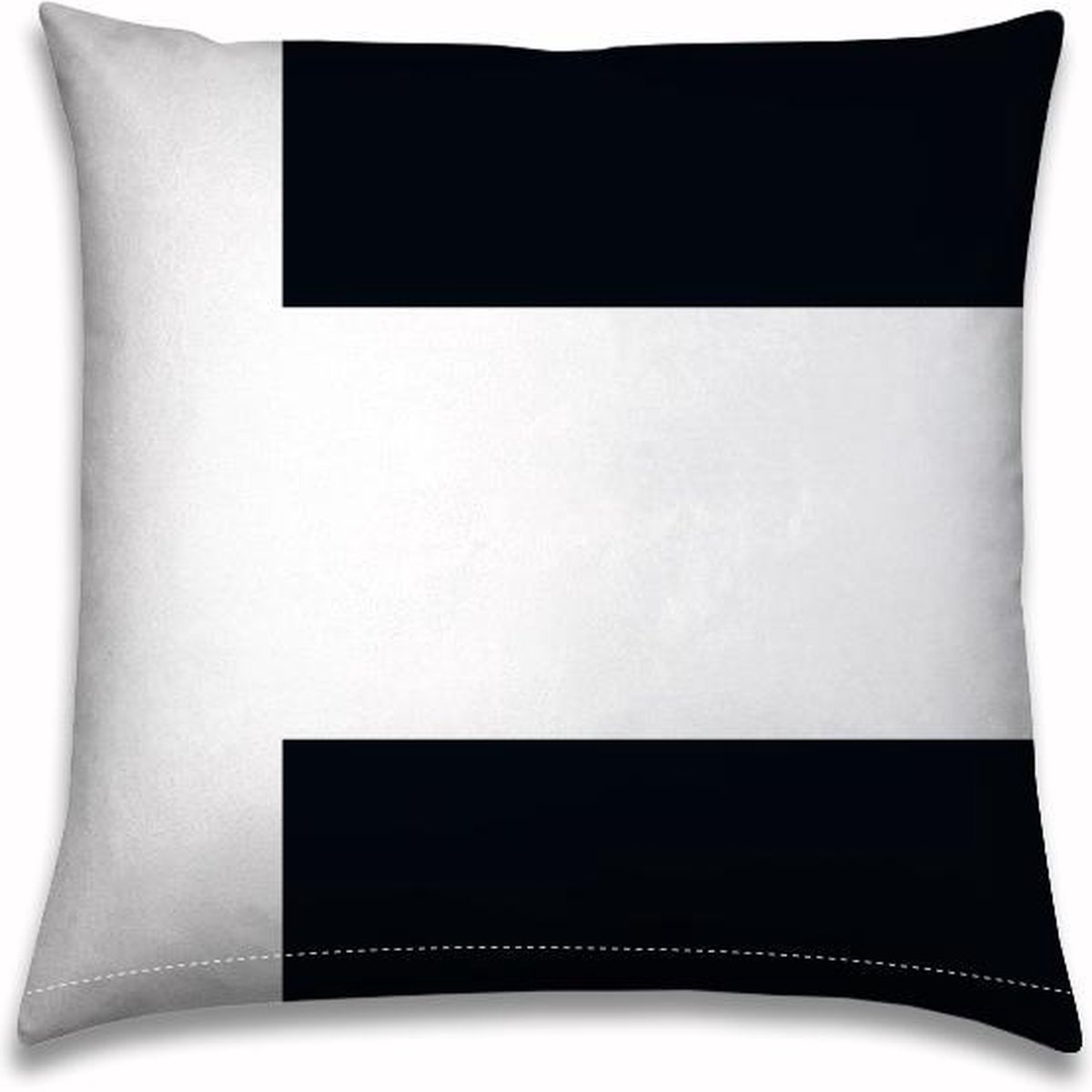 Buitenkussen | 50x50cm | Zwart-wit | Nautisch | Lijnenspel | Outdoor |Tuinkussen | Sloepkussen | Bootkussen