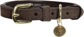 Kentucky Dogwear Hondenhalsband Velvet Leder - Bruin XS -37cm