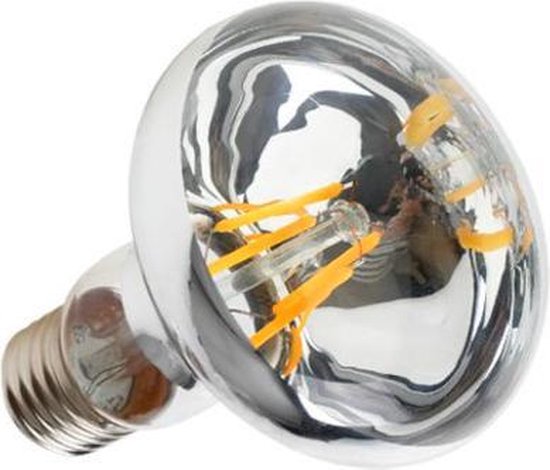hemel ongebruikt Voel me slecht LED E27 lamp - R80 - Filament - Spiegel - 6 Watt - 600Lm - 2700K - Dimbaar  - Vervangt 60W | bol.com