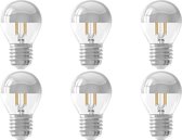 CALEX - LED Lamp 6 Pack - Kogelspiegellamp Filament P45 - E27 Fitting - 4W - Dimbaar - Warm Wit 2700K - Chroom - BES LED