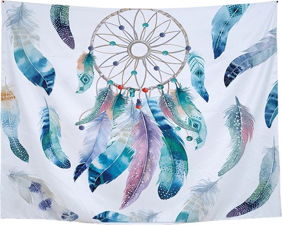 Ulticool - Dromenvanger Dreamcatcher Indianen Veren - Wandkleed - 200x150 cm - Groot wandtapijt - Poster