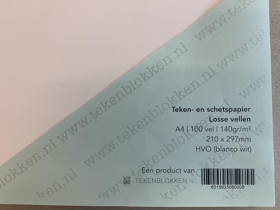 Tekenpapier Schetspapier - 140 grams HVO wit - A4 - cm - 100 - | bol.com