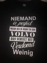 Volvo t-shirt maat 3xl Niemand is perfect Witte opdruk