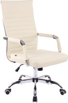 Bureaustoel - Bureaustoelen voor volwassenen - Design - Gewatteerd - Kunstleer - Crème - 58x66x115 cm