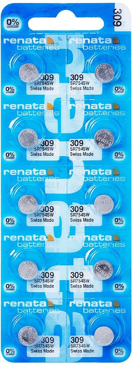 Horlogebatterijen Renata 309 Silver-Oxide SR754SW 10 stuks