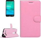 Voor ASUS Zenfone Go TV / ZB551KL Litchi Texture Horizontaal Flip Echt lederen tas met houder & kaartsleuven & portemonnee (roze)