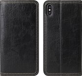 Voor iPhone X / XS retro boomschors textuur pu magnetische horizontale flip lederen case met houder & kaartsleuven & portemonnee (zwart)