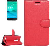 Voor ASUS Zenfone Go TV / ZB551KL Litchi Texture Horizontaal Flip Echt lederen tas met houder & kaartsleuven & portemonnee (rood)