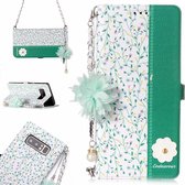 Voor Galaxy Note 8 Orchid Flower Pattern Horizontale Flip Leather Case met houder & kaartsleuven & Pearl Flower Ornament & Chain