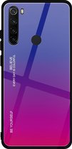 Voor Geschikt voor Xiaomi Redmi Note 8 glazen behuizing met kleurverloop (donkerblauw)