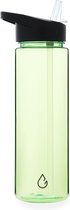 Wattamula Milieuvriendelijke waterfles met rietje - 700 ML - Groen transparant - Drinkfles