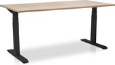 Zit-sta bureau elektrisch verstelbaar - MRC PRO-L 2.0 NEN-EN 527 |  160 x 80 cm |  frame zwart - blad midden eiken - met kabelmanagement | memory functie met 4 standen | 150kg draagvermogen