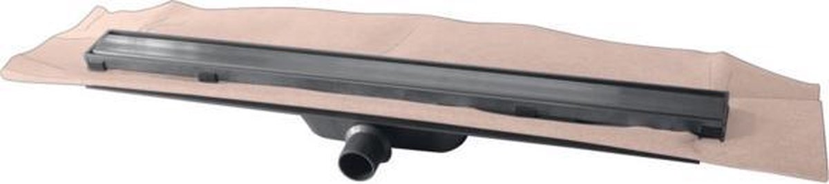 Nemo Go Lago douchegoot aansluiting horizontaal ABS rooster in inox rooster 802x62 mm debiet 24 Lmin