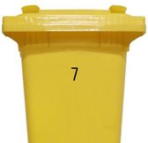 Cijfersticker – nummer 7 - zwart - 10 cm - klikosticker - containersticker - brievenbussticker