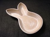 Houten Schaaltje in Konijnvorm - 25 cm - Paasdecoratie - Konijn Schaaltje Pasen