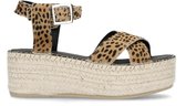 Manfield - Dames - Plateau sandalen met cheetah print - Maat 40